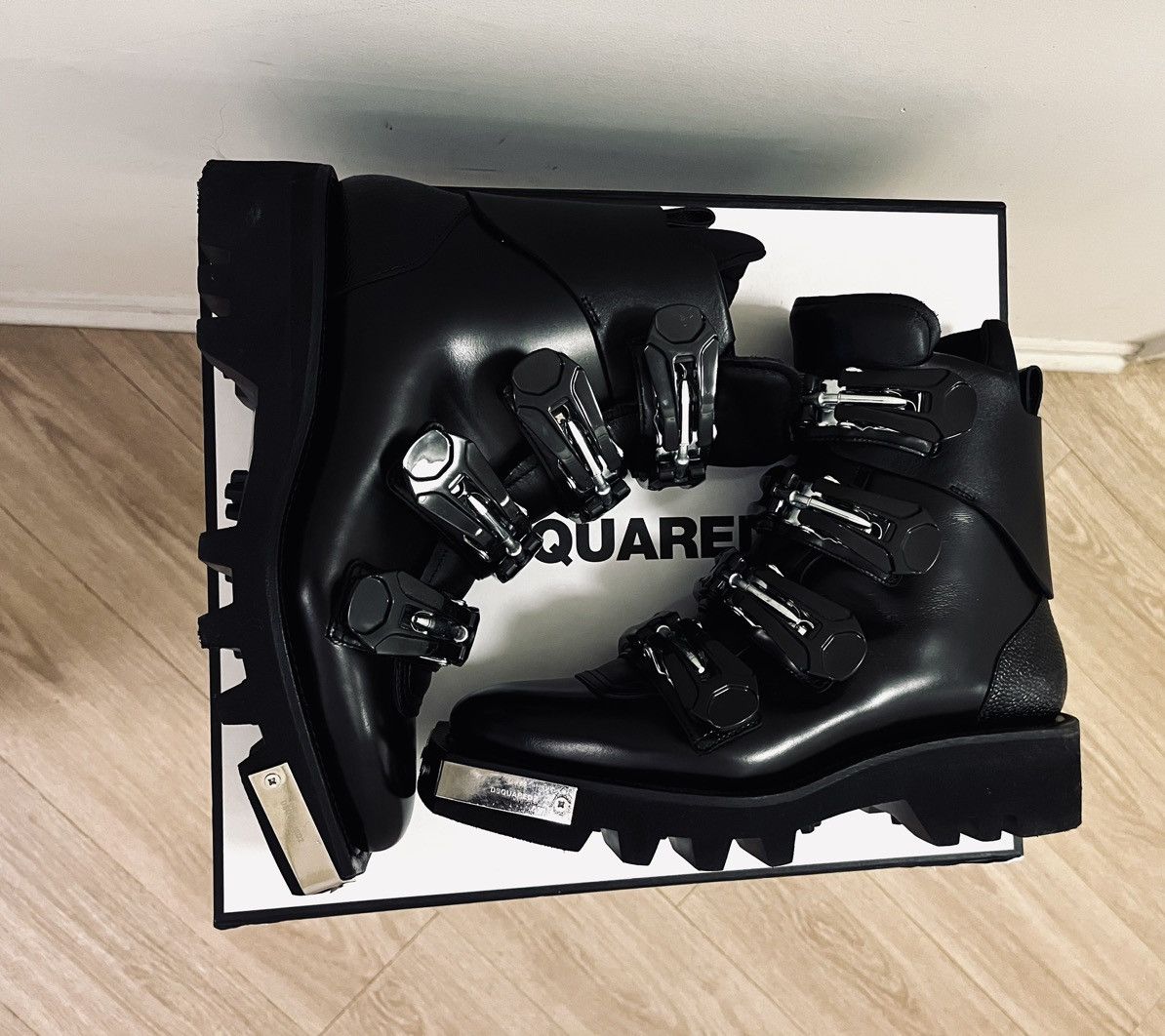 Dsquared2 Dsquared2 Black Leather Robot/ Military Style Boots Size US 11 / EU 44 - 11 Thumbnail
