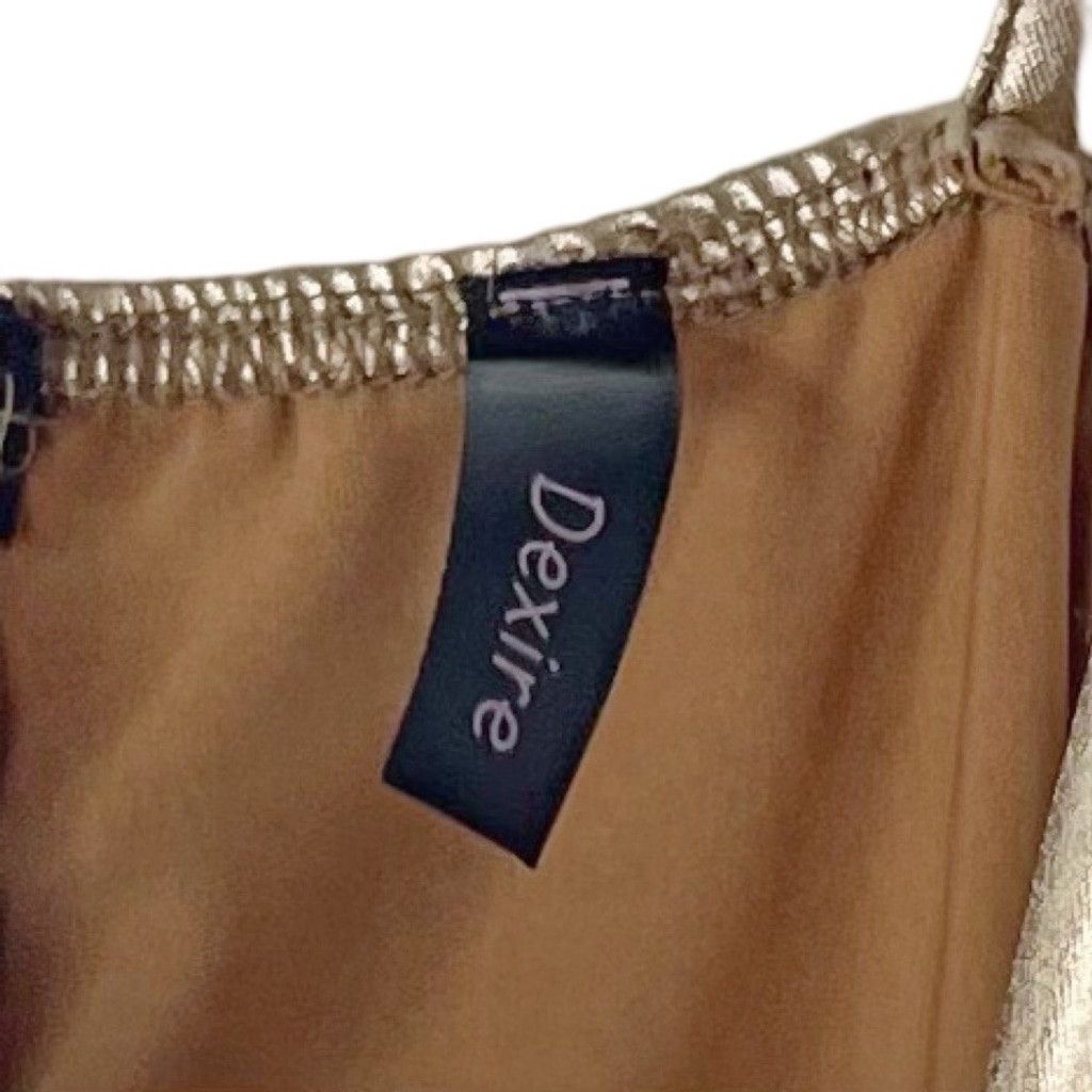 Other DEXIRE Women's Metallic Rose Gold Jumpsuit Stretchy Fabric L Size 34" / US 12 / IT 48 - 7 Thumbnail