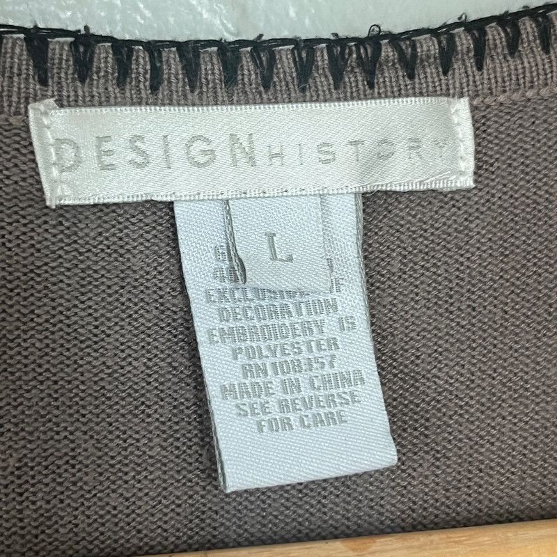 Designer Design History Women's Short-Sleeve Cardigan Taupe Large Size XL / US 12-14 / IT 48-50 - 6 Thumbnail