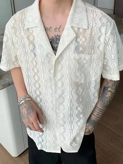 VIBE Mibuki x Kubo Retro design paisley lace cuban collar shirt Size US L / EU 52-54 / 3 - 5 Thumbnail