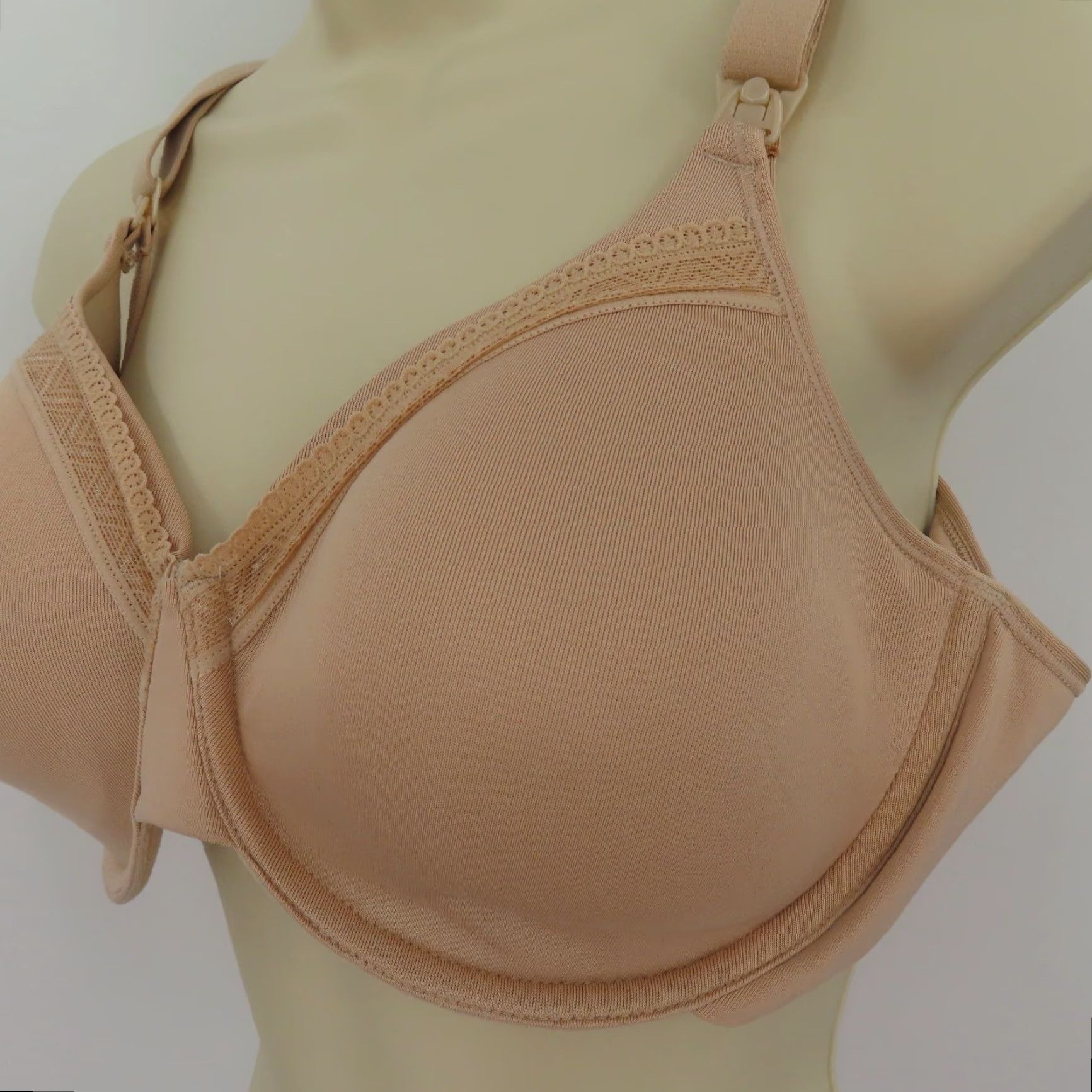 Vintage Playtex Bra 40D DD Maternity Nursing Underwire Shaping Foam Beige Cafe Au Lait Size ONE SIZE - 5 Thumbnail
