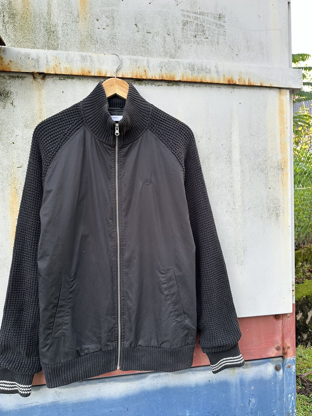 Adidas 👹Adidas Knitted Sleeves Bomber Jacket Size US L / EU 52-54 / 3 - 5 Thumbnail