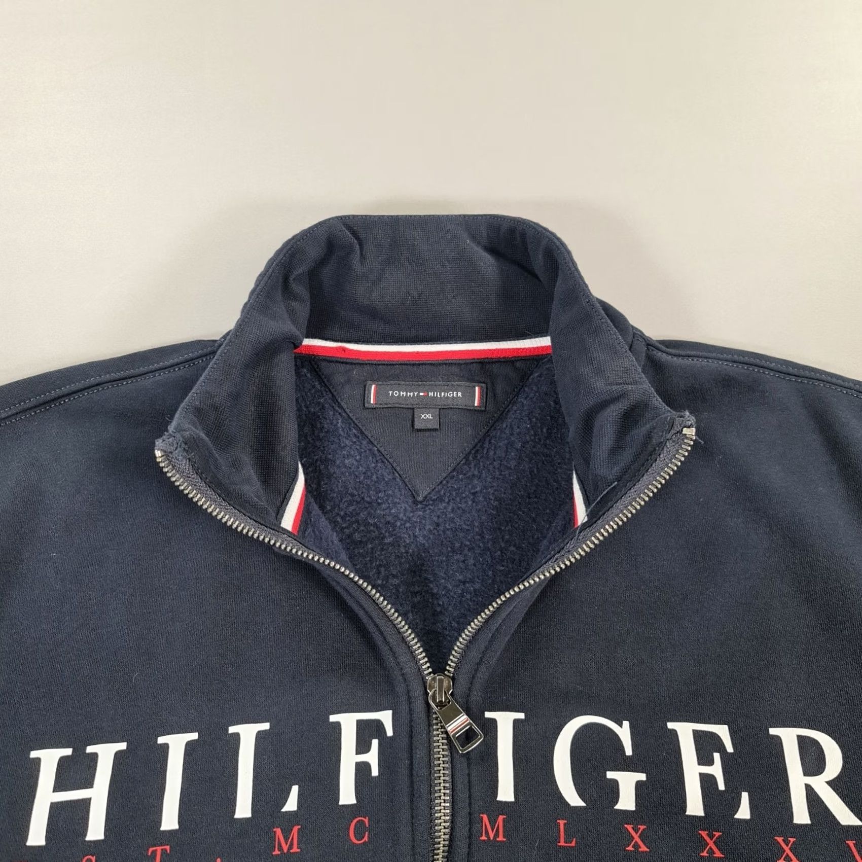 Tommy Hilfiger Tommy Hilfiger Mens Sweatshirt Navy Blue XXL Full Zip Fleece Sweatshirt Cardigan Size US XXL / EU 58 / 5 - 2 Thumbnail