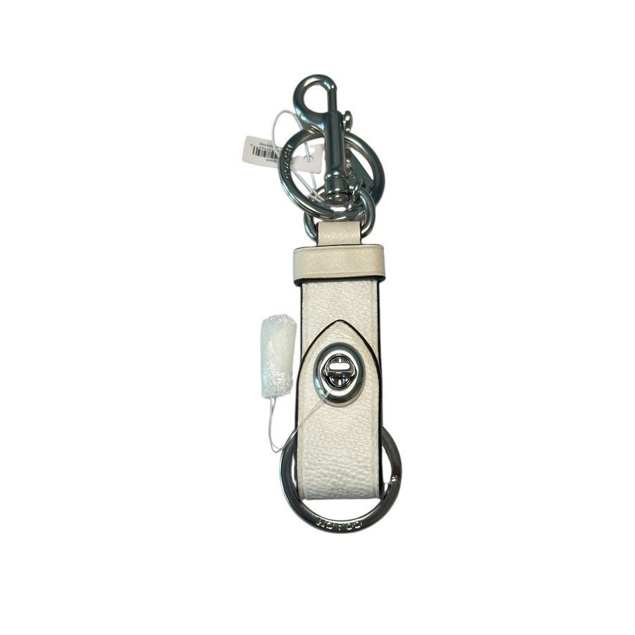 Coach Coach Trigger Snap Bag Charm In Signature Canvas in Chalk Size ONE SIZE - 3 Thumbnail