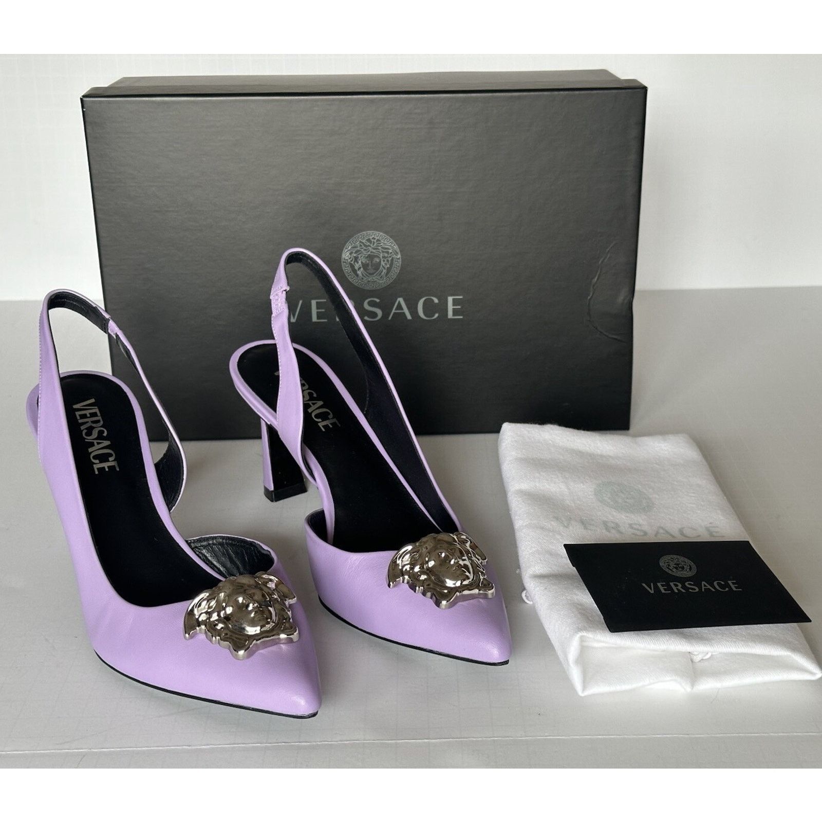 Versace Versace Sling Back Leather Shoes Violet 9.5 US 1009701 Size US 9.5 / IT 39.5 - 11 Thumbnail