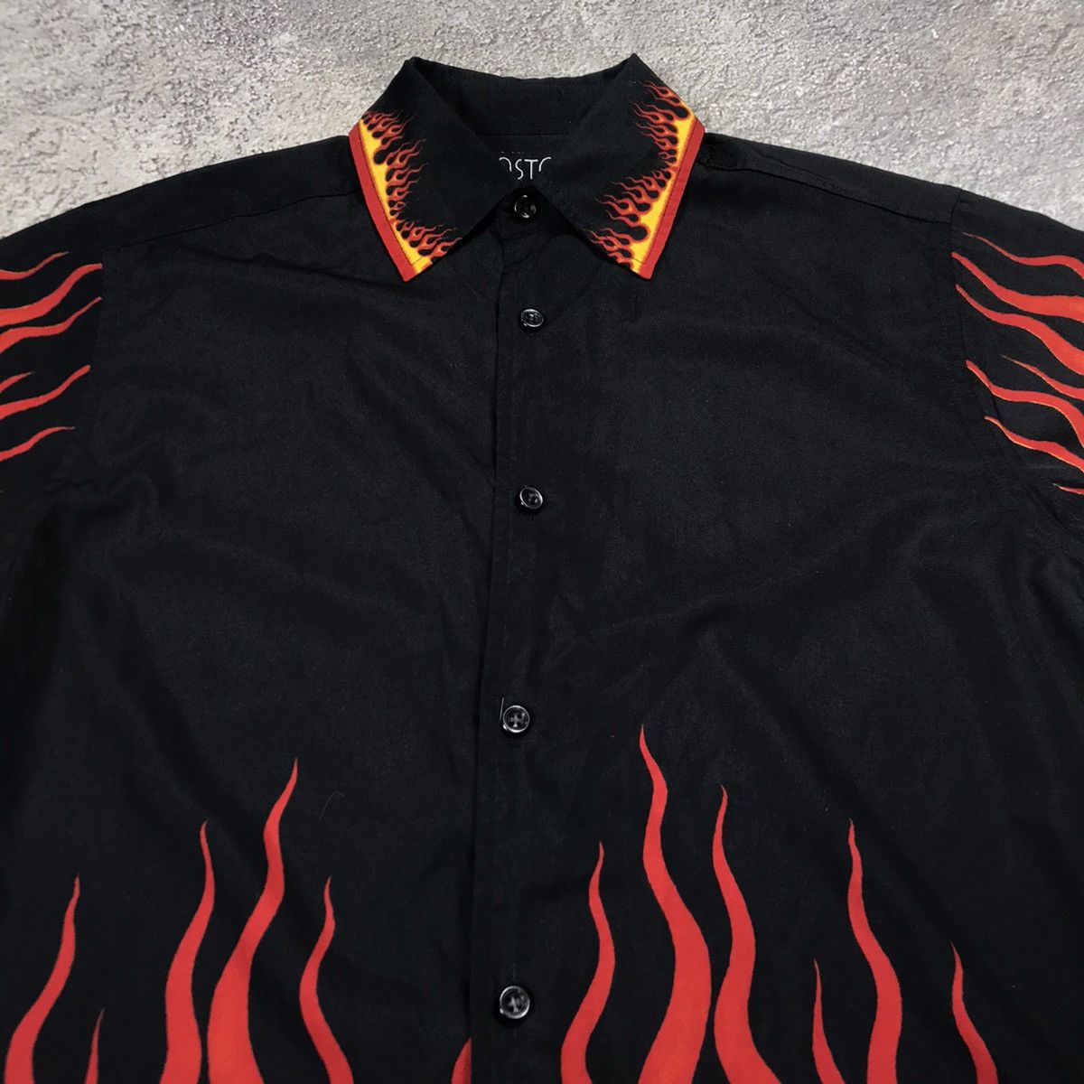 Vintage Vintage 90s Flame Graphic Button Up Shirt Streetwear Boxy XS Size US XS / EU 42 / 0 - 2 Thumbnail
