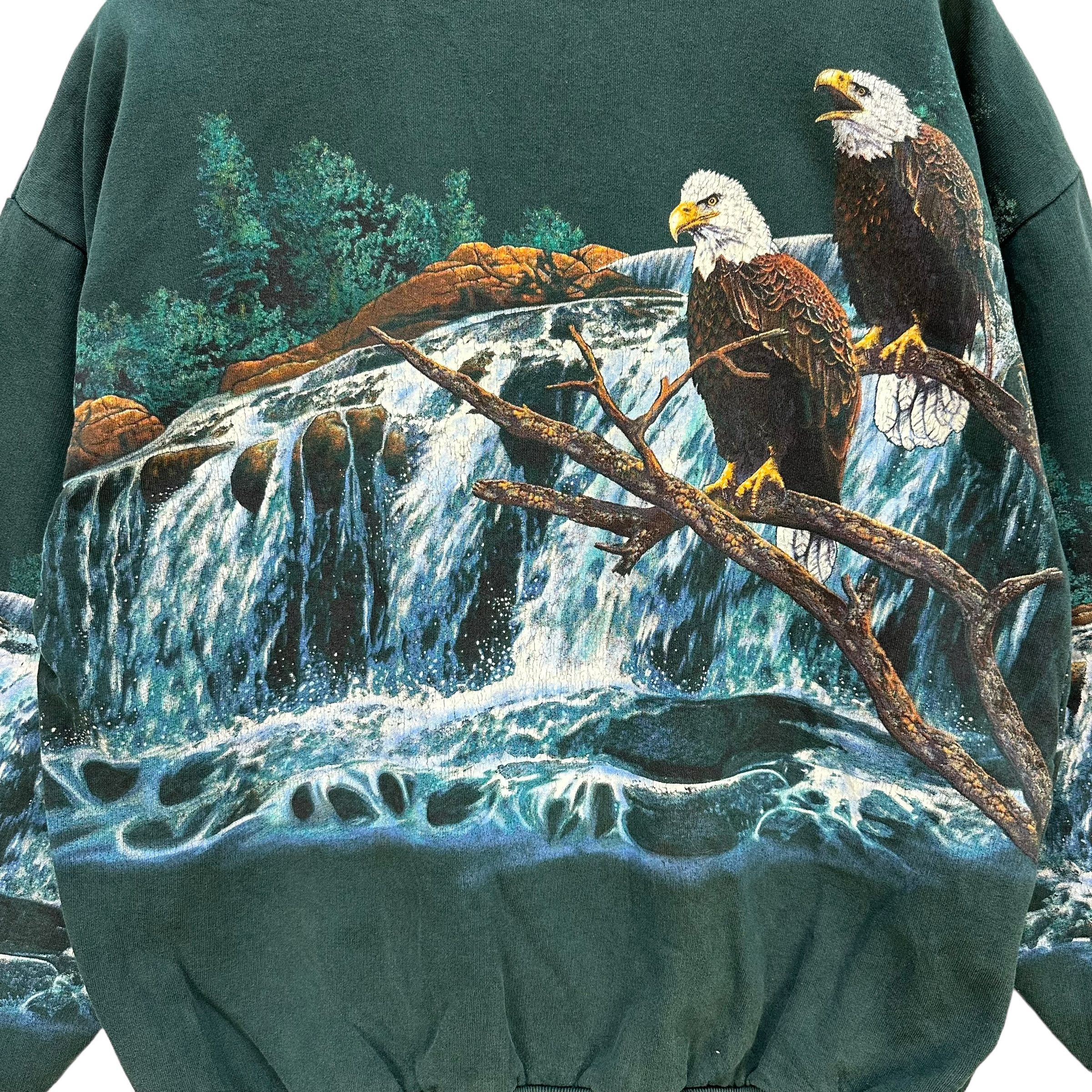 Vintage ART UNLIMITED IRWIN Eagle Nature Overprint Sweater #A3-0064 Size US L / EU 52-54 / 3 - 11 Thumbnail