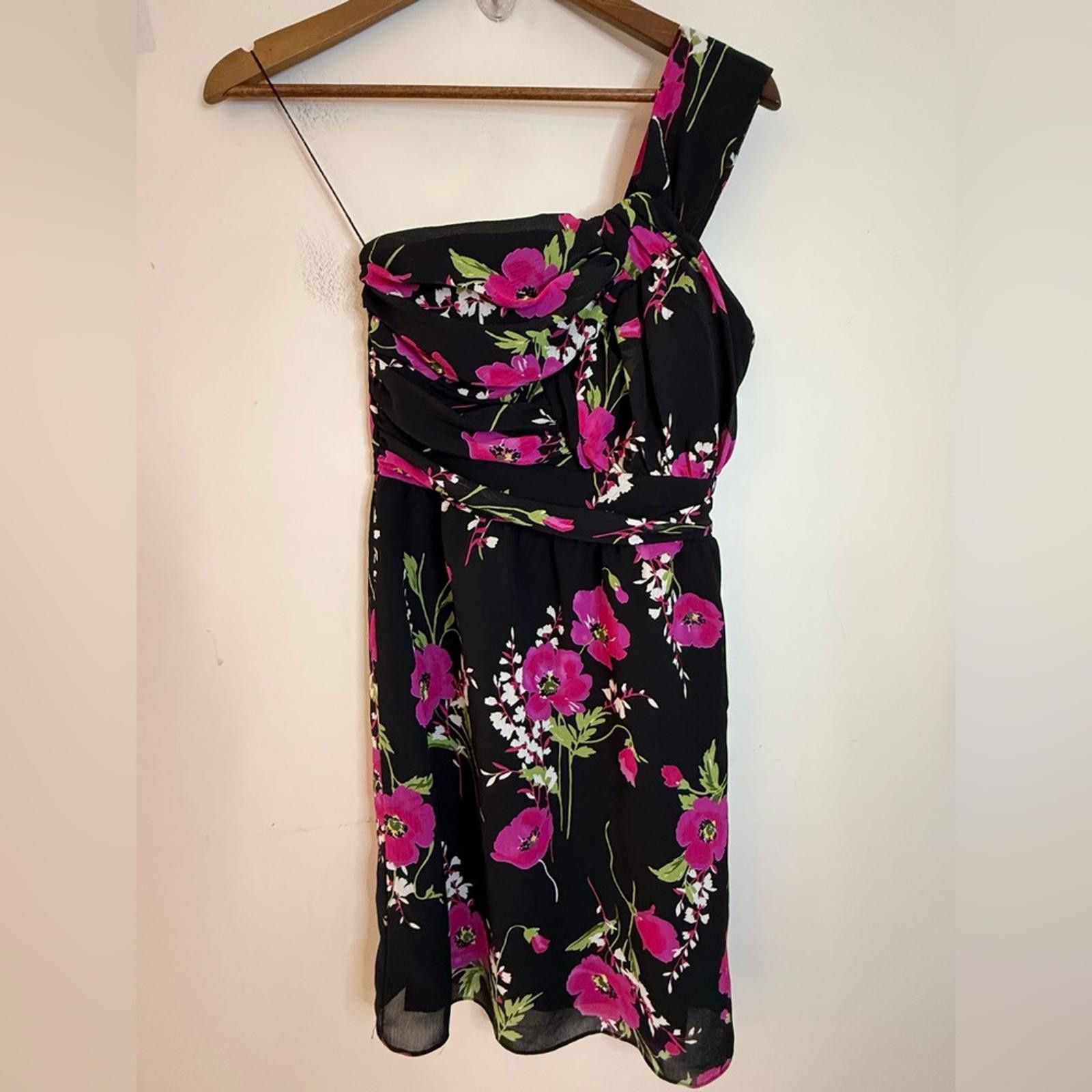 Other Delia’s floral one shoulder mini dress black pink green SZ 3 Size M / US 6-8 / IT 42-44 - 1 Thumbnail