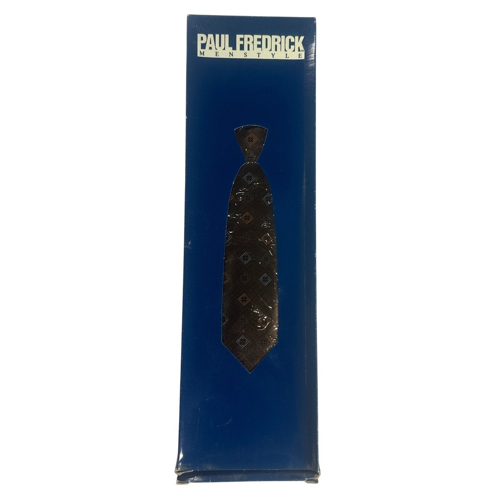 Paul Fredrick Paul Fredrick Italian Silk Tie Brown Diamond Pattern NWT Size ONE SIZE - 6 Thumbnail
