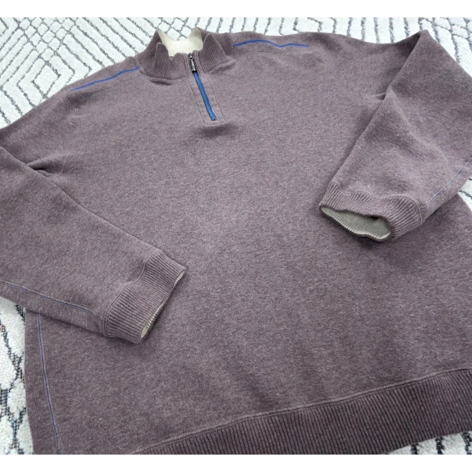 Tommy Bahama Tommy Bahama Sweater Men XL Purple Gray Sweatshirt Pull Over Reversible 1/4 Zip Size US XL / EU 56 / 4 - 3 Thumbnail