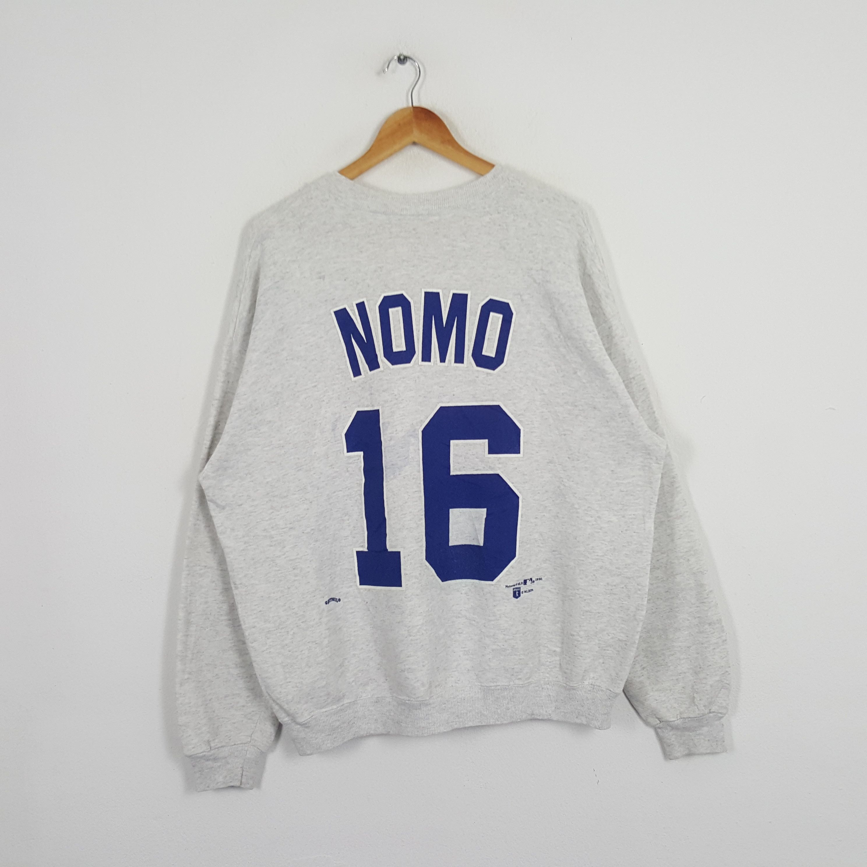 MLB × Nutmeg × Vintage Vintage 90's Dodgess NOMO 16 Baseball MLB Sweatshirt Size US XL / EU 56 / 4 - 3 Thumbnail