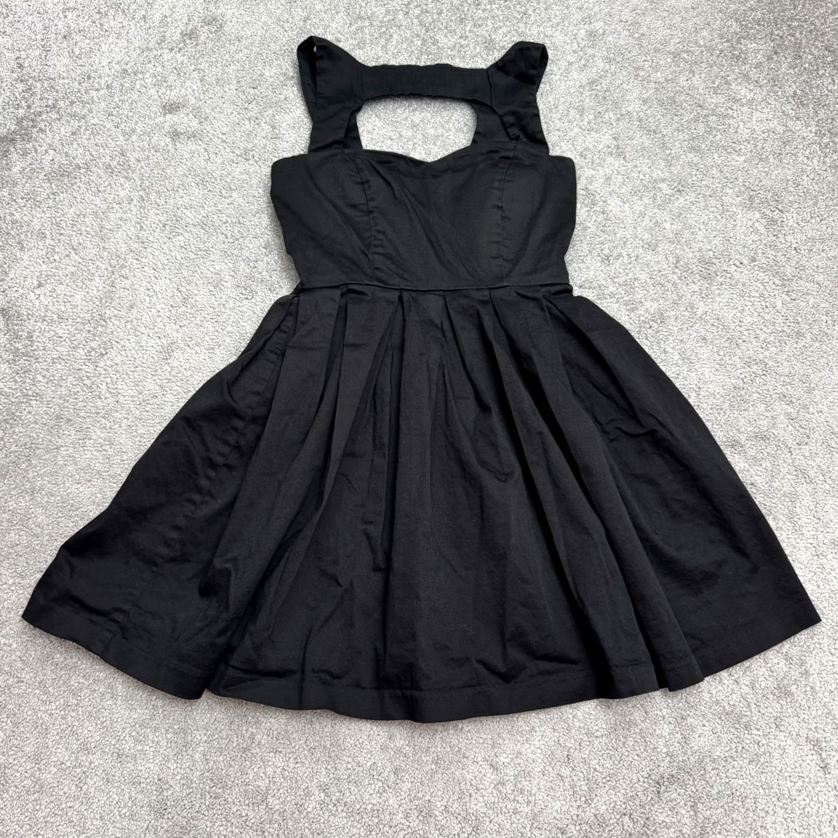 Vintage Trixxi Black Fit & Flare A-Line Mini Dress Womens Small Sweetheart Neck Cut Out Size S / US 4 / IT 40 - 2 Thumbnail