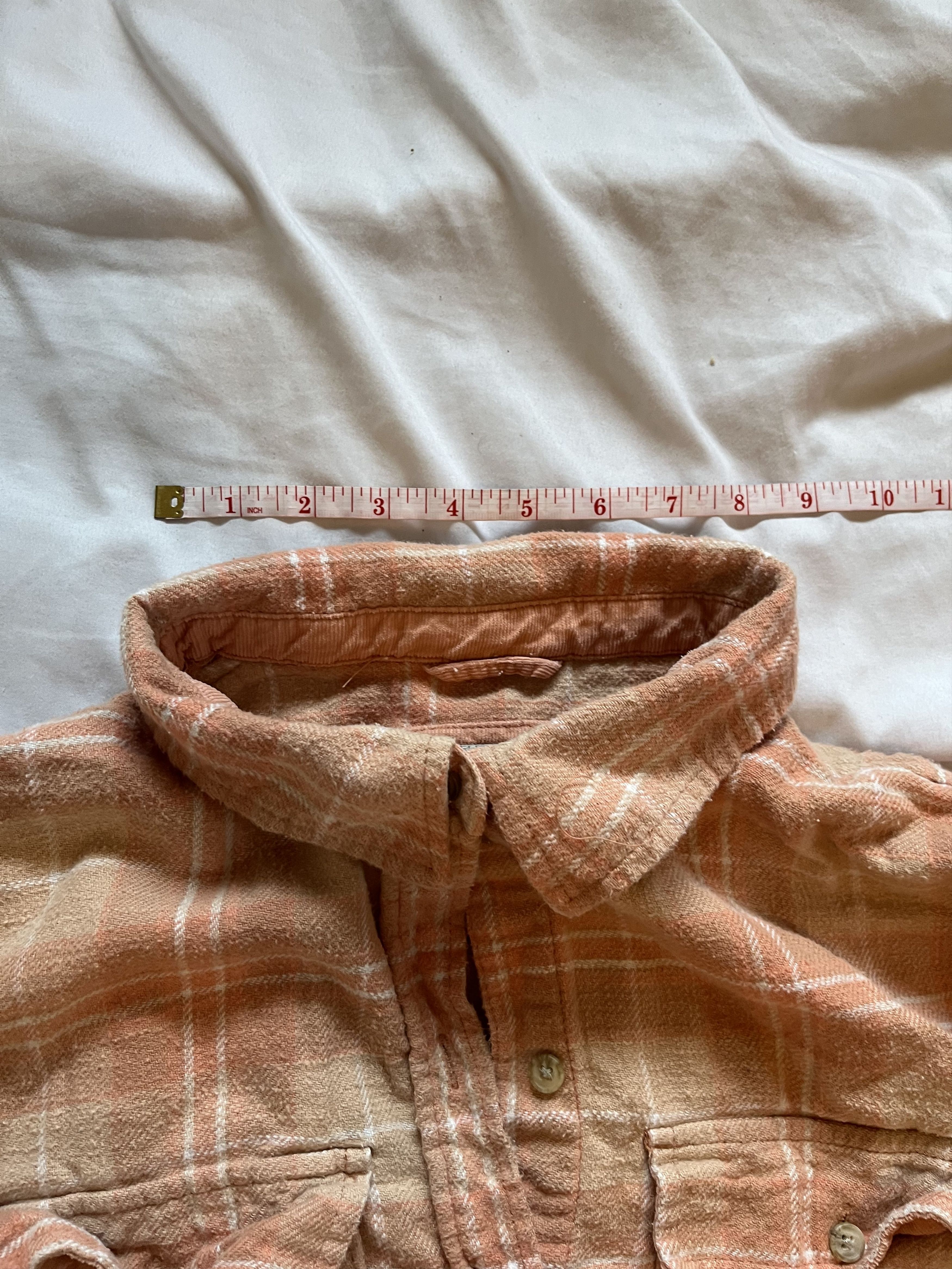 American Eagle Outfitters American Eagle Orange and White Flannel Shirt Size M / US 6-8 / IT 42-44 - 6 Thumbnail