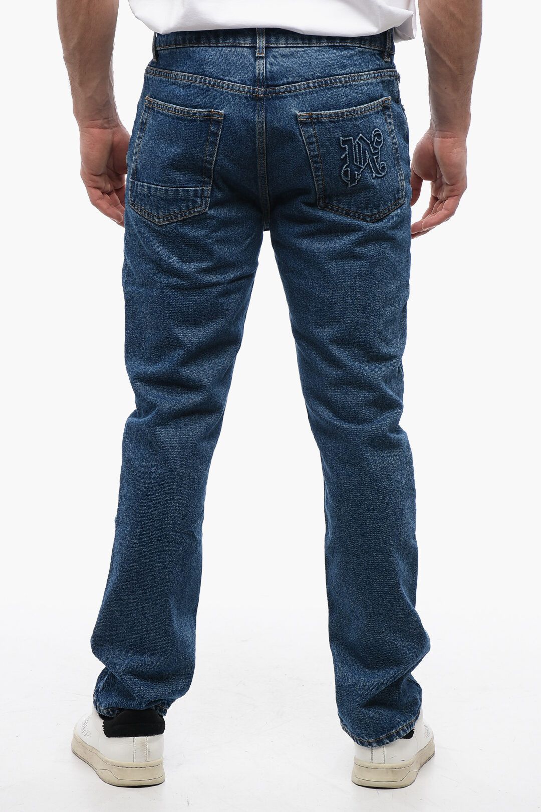 Palm Angels og1mm0825 5-Pocketed Slim Fit Denim in Blue Size US 31 - 2 Thumbnail