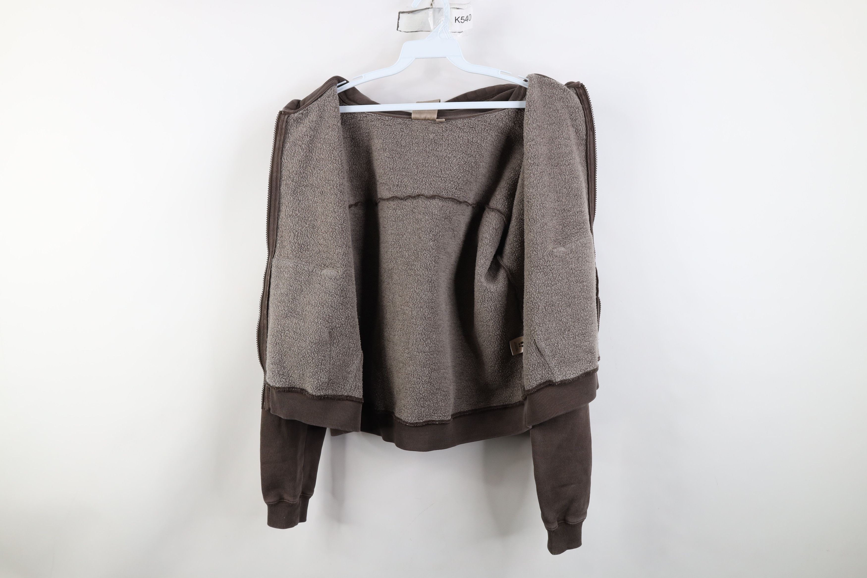 Vintage Bearded Goat Blank Cropped Heavyweight Full Zip Hoodie Brown Size M / US 6-8 / IT 42-44 - 11 Thumbnail