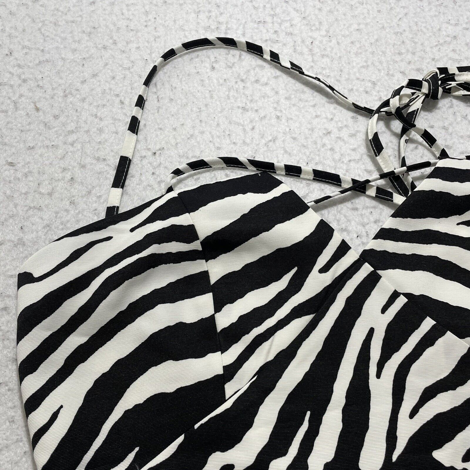 Asos ASOS Black White Zebra Structured Mini Dress Square Neck Size M / US 6-8 / IT 42-44 - 12 Thumbnail
