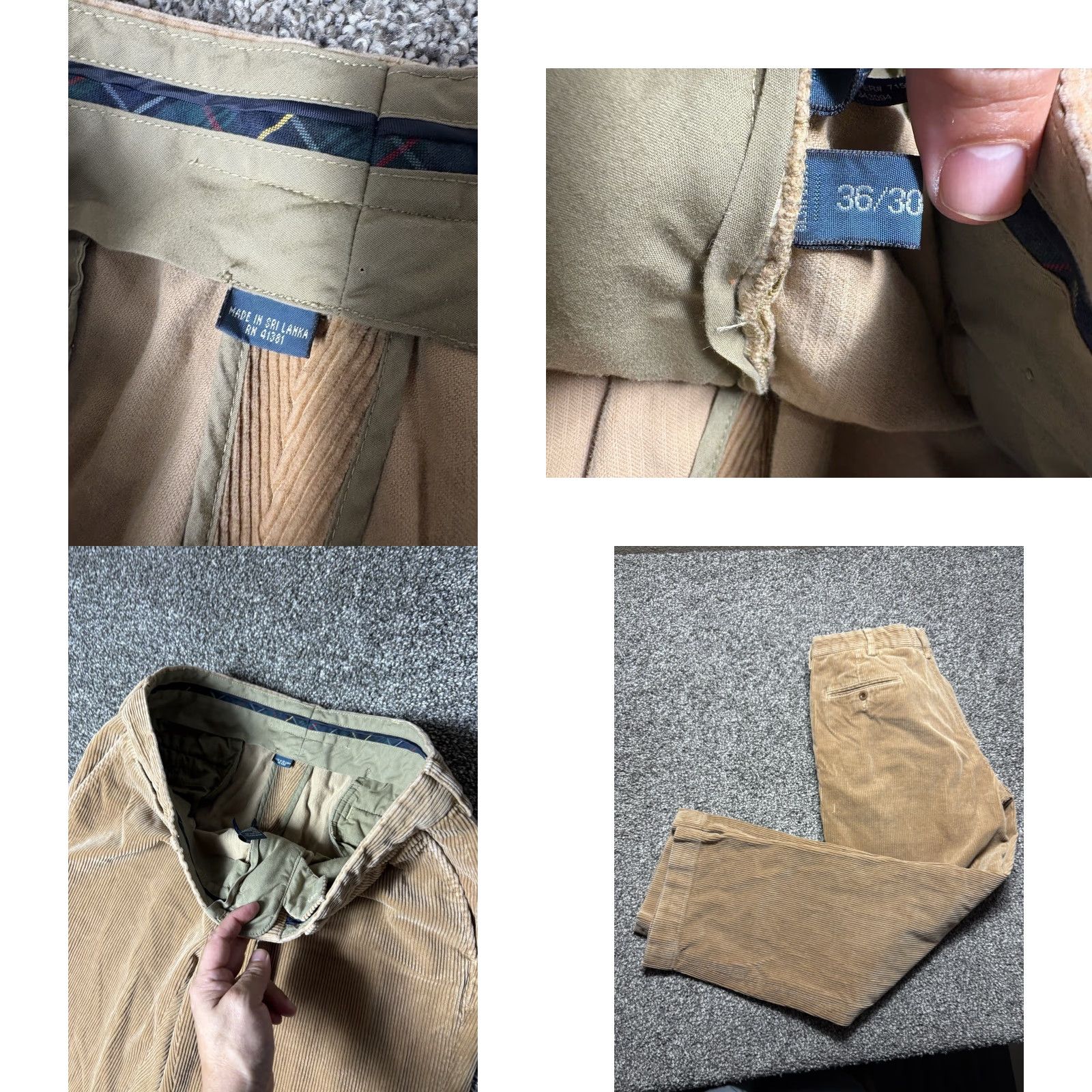 Polo Ralph Lauren VTG Polo Ralph Lauren Corduroy Pants Men 35x30 Brown Tan Chino Vintage USA Preppy Logo Size US S / EU 44-46 / 1 - 8 Thumbnail