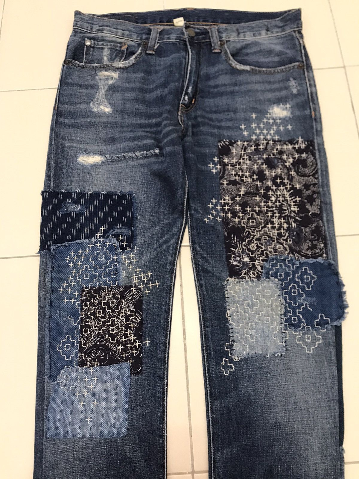 Denim & Supply Ralph Lauren Denim & Supply Ralph Lauren Sashiko Boro Patchwork Jeans Size US 31 - 2 Thumbnail
