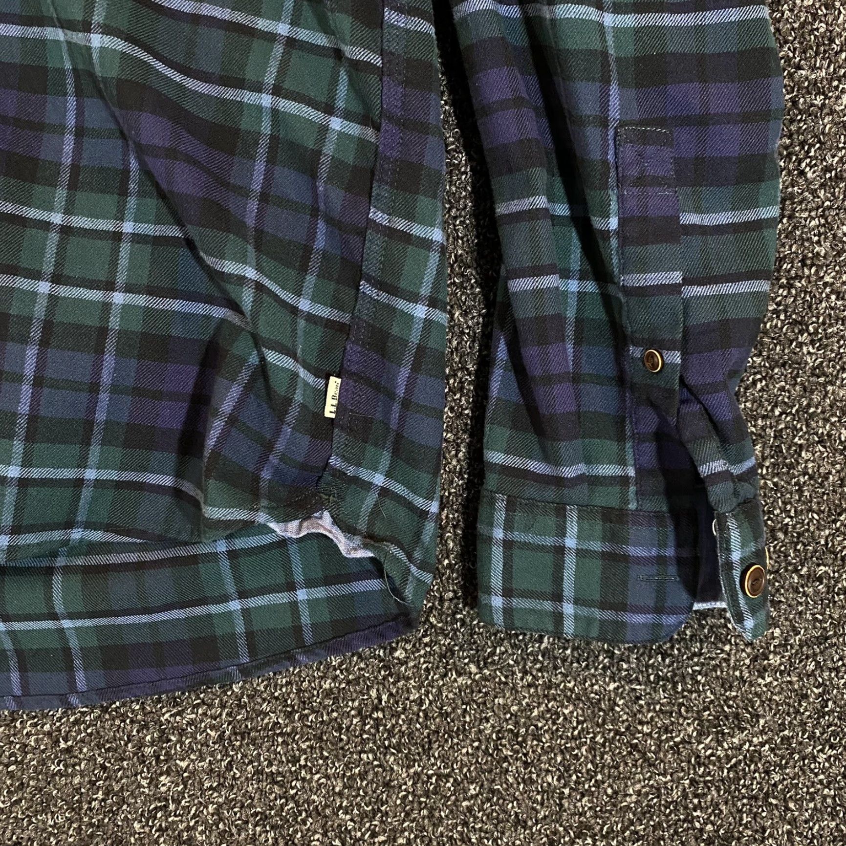 Vintage L.L. Bean Flannel Shirt Mens Large Regular Blue Green Plaid Long Sleeve Button-Up Size US L / EU 52-54 / 3 - 4 Thumbnail