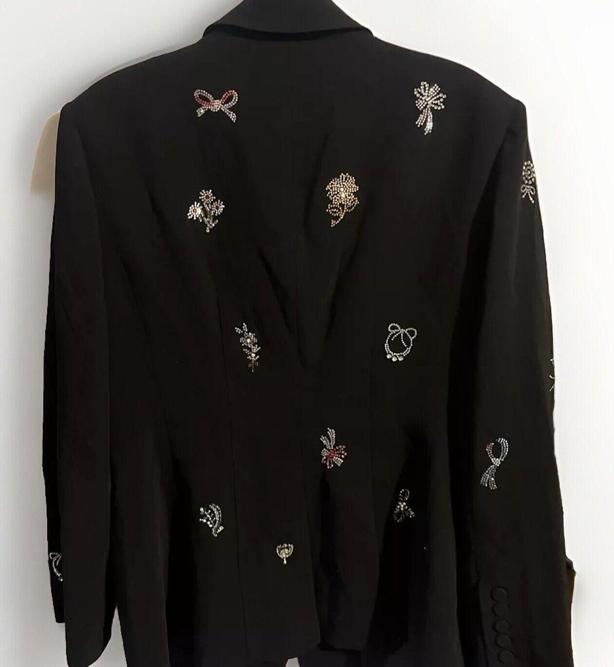 Designer NEW Cinq A Sept BLACK Butterfly Emb Kylie Jacket size 16 Size XXL / US 16-18 / IT 52-54 - 2 Thumbnail