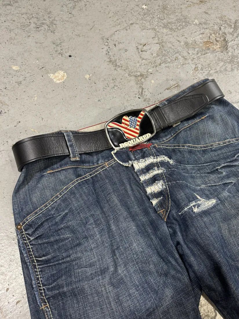 Designer × Dsquared2 × Vintage DSquared2 USA Relaxed Propaganda Leather Belt Size ONE SIZE - 1 Thumbnail