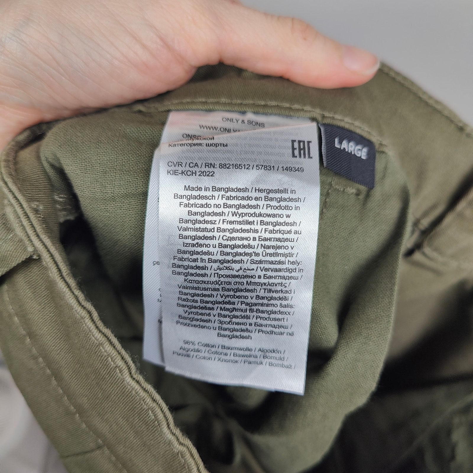 ONLY & SONS Only & Sons Onscam Stage Cargo Shorts Mens Large Olive Size US 34 / EU 50 - 10 Thumbnail
