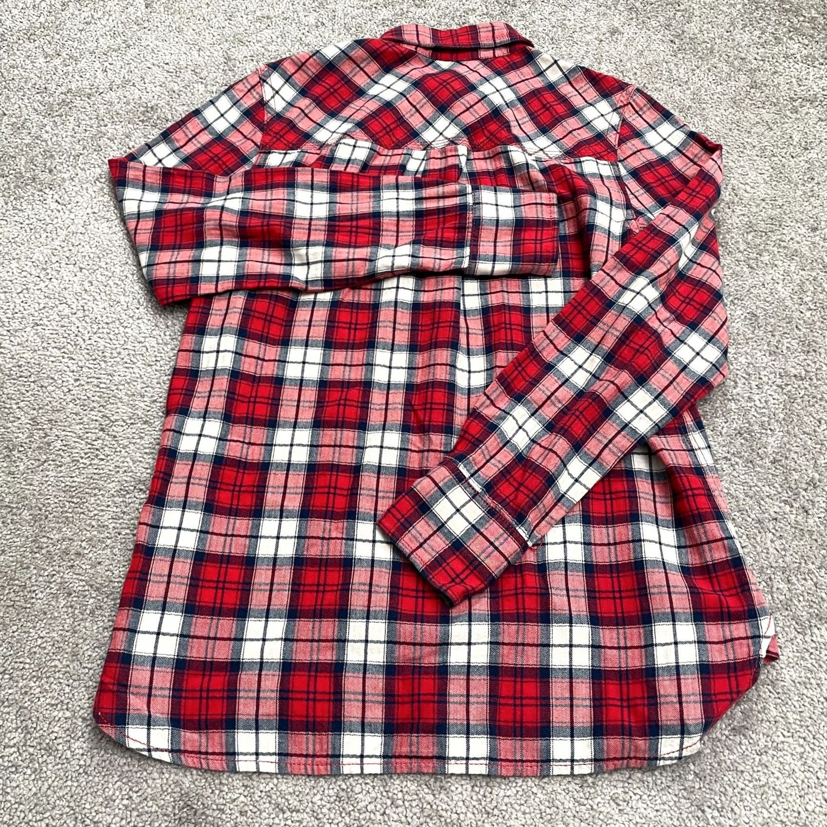 J.Crew J. Crew Shirt Womens 00 Red Plaid Flannel Button-Up Long Sleeve Cotton Casual Shirt Size XXS / US 00 / IT 34 - 2 Thumbnail