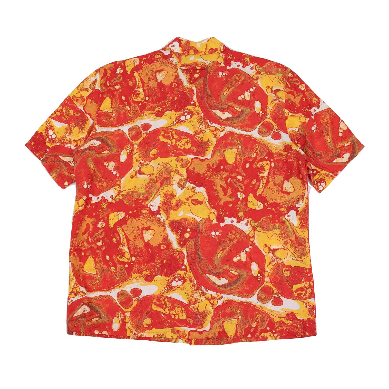 Jean Paul Gaultier Rayon Bubble Print Short Sleeve Shirt in Red and Yellow Size US M / EU 48-50 / 2 - 10 Thumbnail