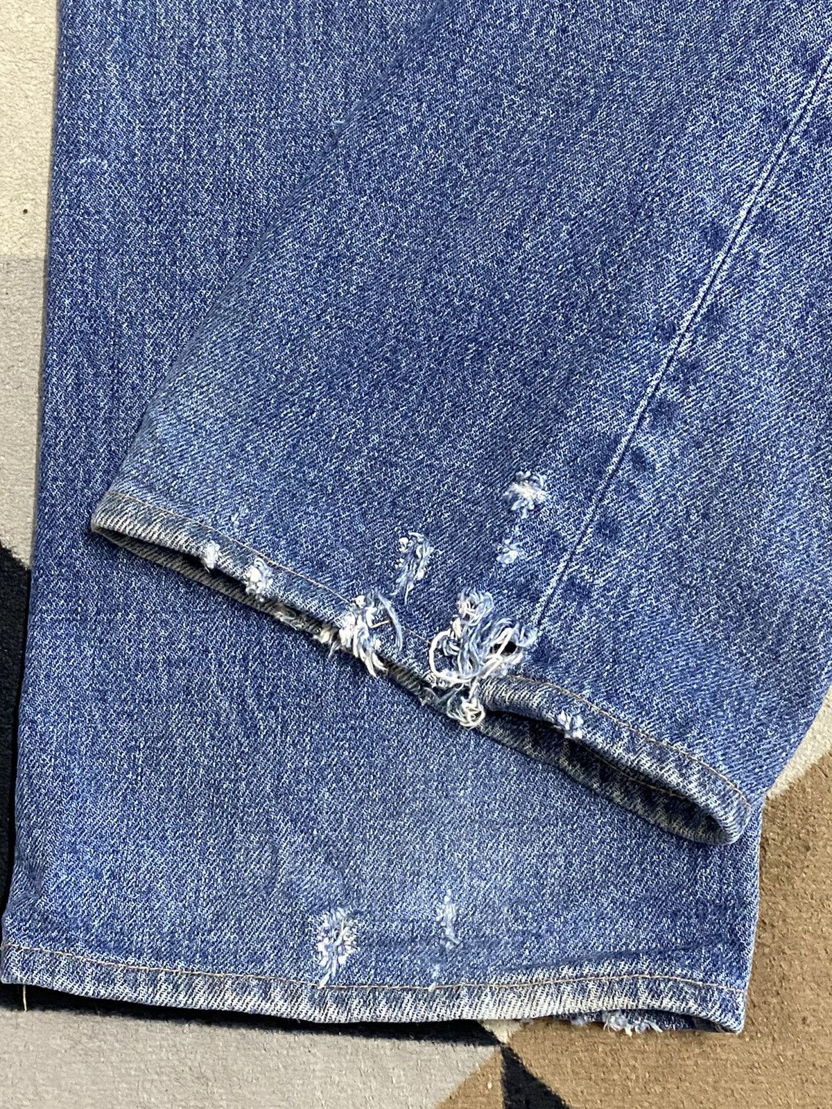 Japanese Brand Distressed - faded blue jeans with a worn look jeans Size US 30 / EU 46 - 11 Thumbnail