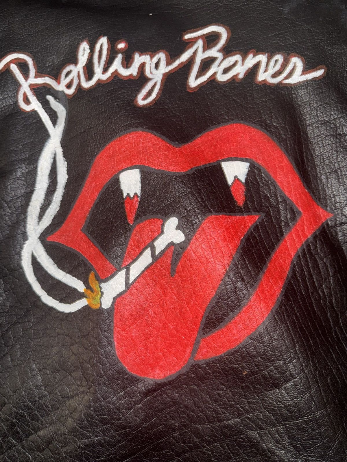 Genuine Leather Vintage “Rolling Bones” leather jacket Size US M / EU 48-50 / 2 - 4 Thumbnail