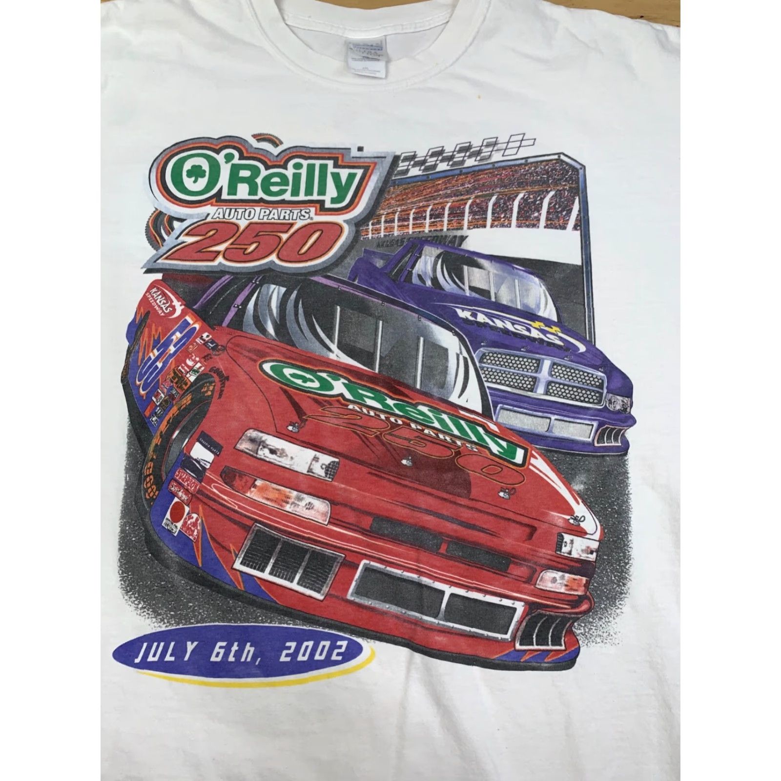 Gildan VINTAGE Nascar O'Reilly Racing Shirt Mens 2XL White Double-Sided Nascar Racing Shirt 2XL Mens White Y2K Size US XXL / EU 58 / 5 - 4 Thumbnail