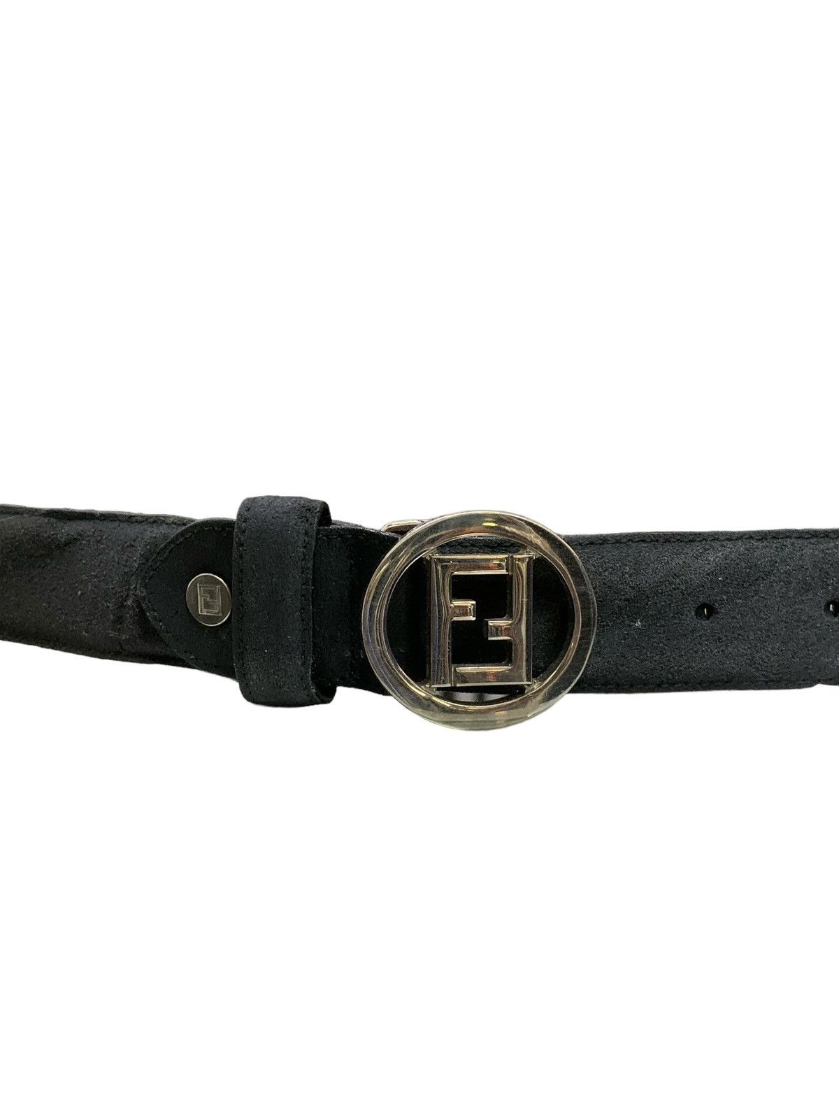 Fendi Vintage FENDI Men FF Interlocking Black Suede Leather Belt Size ONE SIZE - 3 Thumbnail