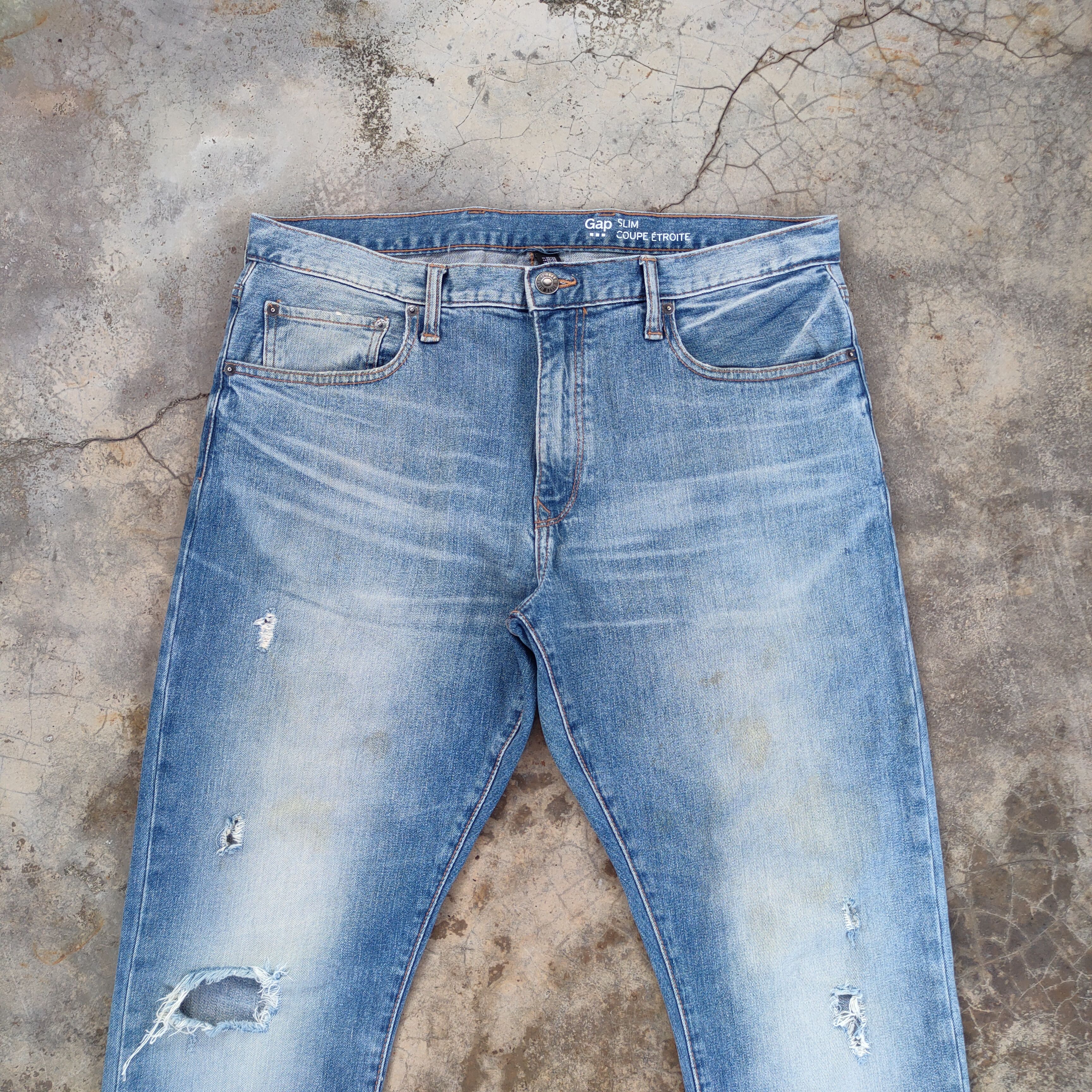 Gap VINTAGE GAP SKINNY FADED DISTRESSED JEANS PANTS Size US 36 / EU 52 - 3 Thumbnail