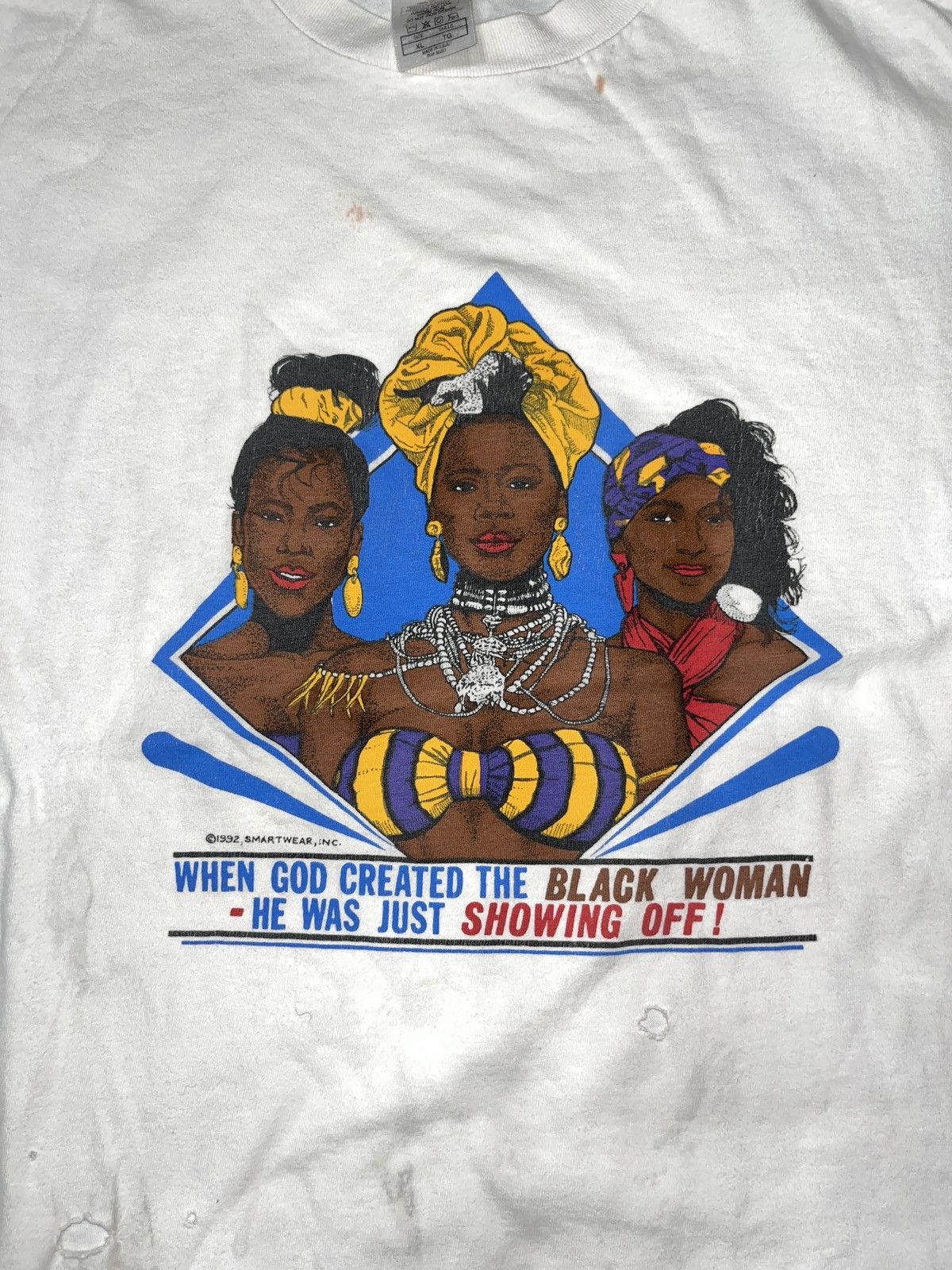 Vintage Vintage 90s “When God created the black woman” Tee sz XL Size US XL / EU 56 / 4 - 2 Thumbnail