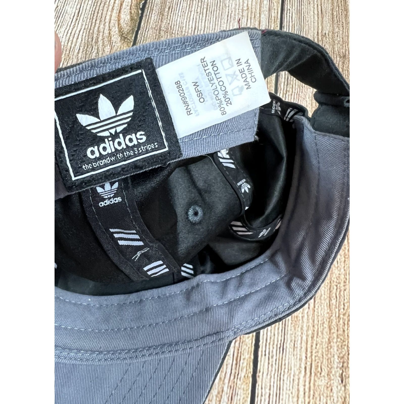 Adidas adidas orginals Gray Trefoil Baseball Cap Hat Mens Adjustable Size ONE SIZE - 4 Thumbnail