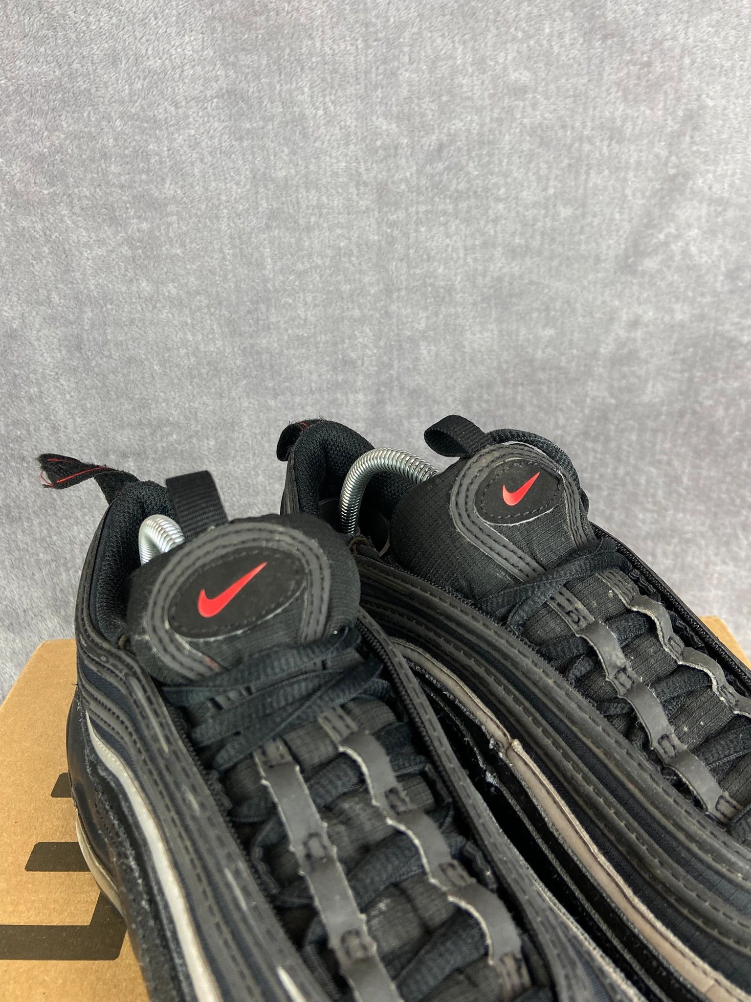 Nike Nike Air Max 97 black sneakers with red swoosh c Size US 6 / EU 39 - 6 Thumbnail