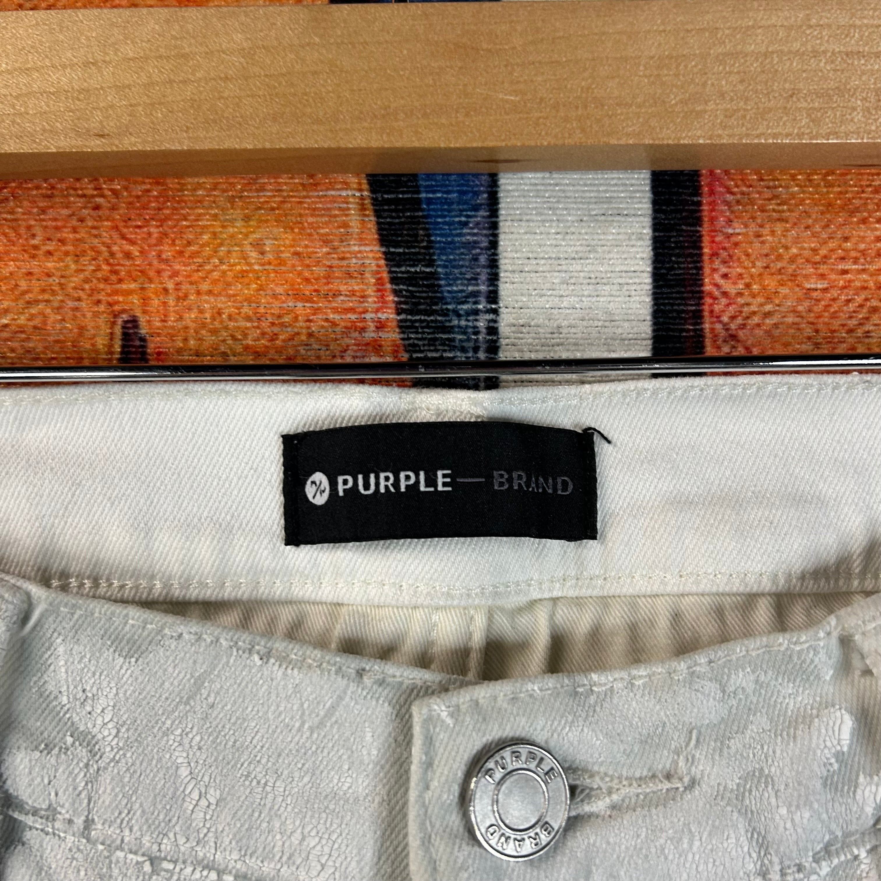Purple Purple Brand Painted White Denim Size 36” Size US 36 / EU 52 - 3 Thumbnail