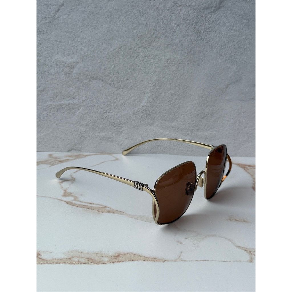 Miu Miu NEW Miu Miu MU A57S Oversized Sunglasses in Gold Brown $637 Size ONE SIZE - 5 Thumbnail