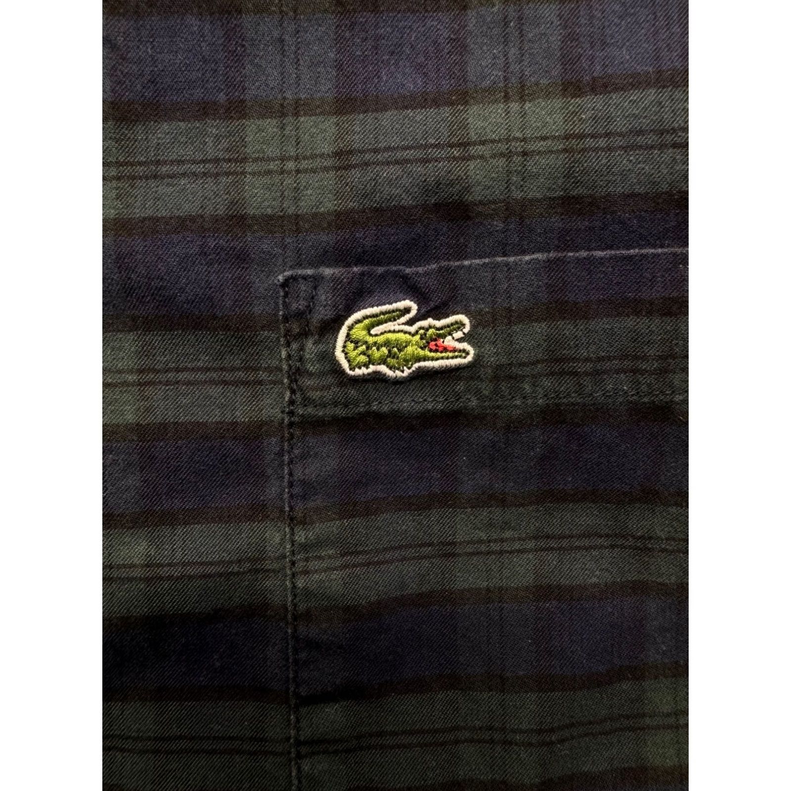 Lacoste Lacoste Plaid Shirt Button-Down Long Sleeve 100% Cotton Mens L Green Regular Fit Size US L / EU 52-54 / 3 - 4 Thumbnail
