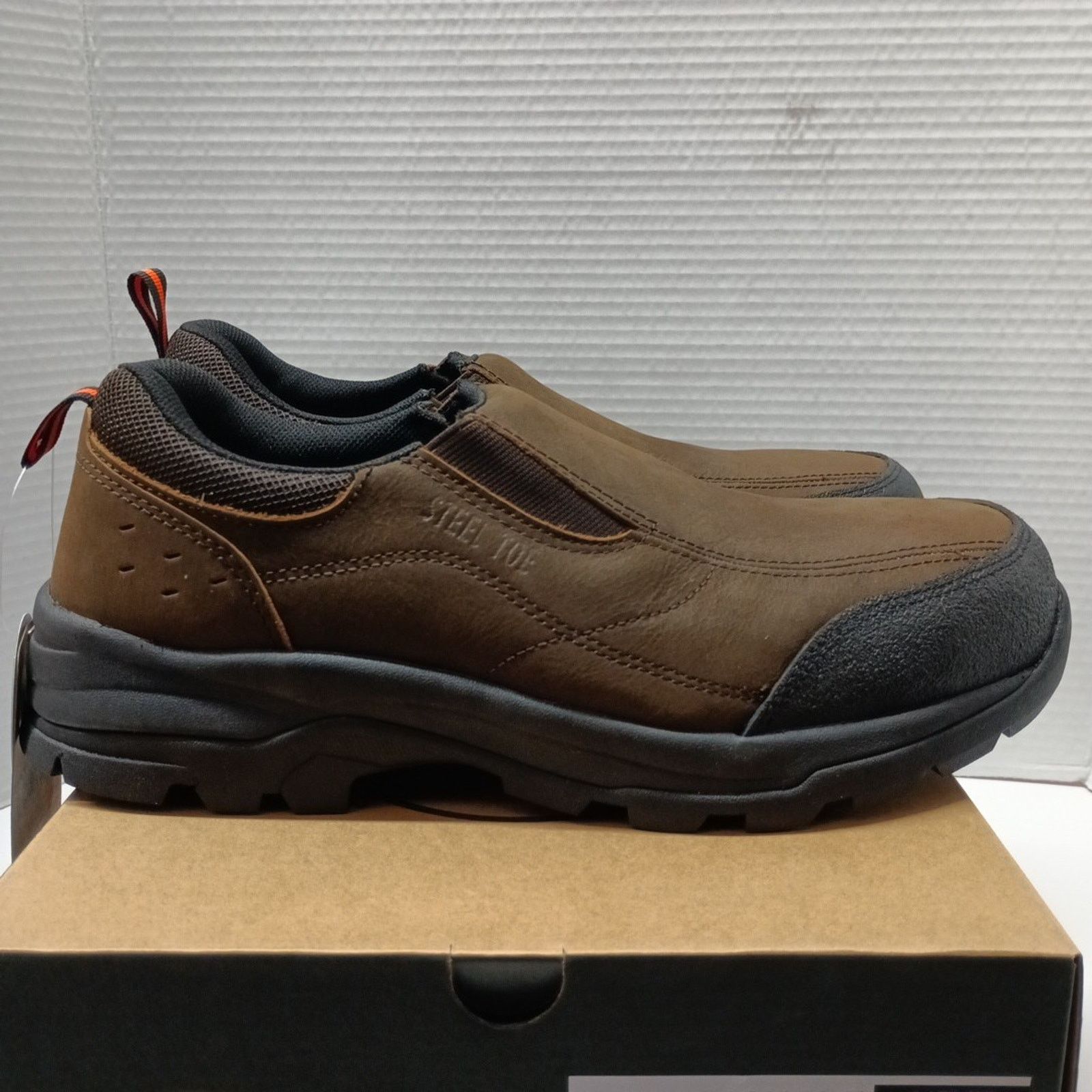 Other BRAHMA Shoes Brown Leather Steel Toe Slip-On Men Size 9 Wide Size US 9 / EU 42 - 1 Thumbnail