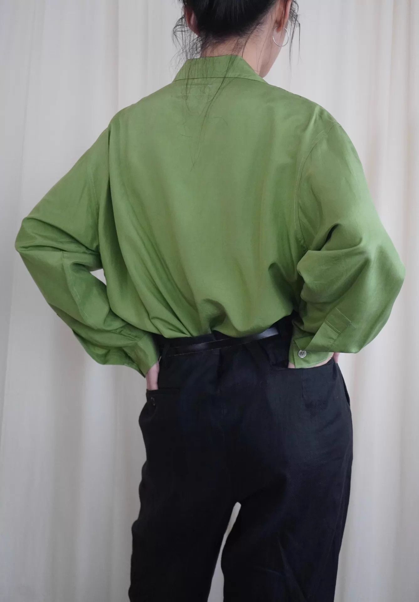 Y's Y'S by Yohji Yamamoto 2001SS Silk Green Shirt 9/10 Pocket Size US M / EU 48-50 / 2 - 9 Thumbnail