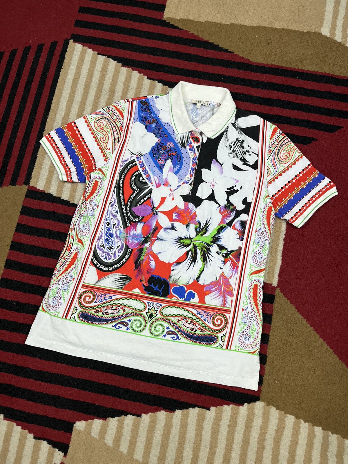 Etro Etro Flower Print Poloshirt Size S / US 4 / IT 40 - 2 Thumbnail
