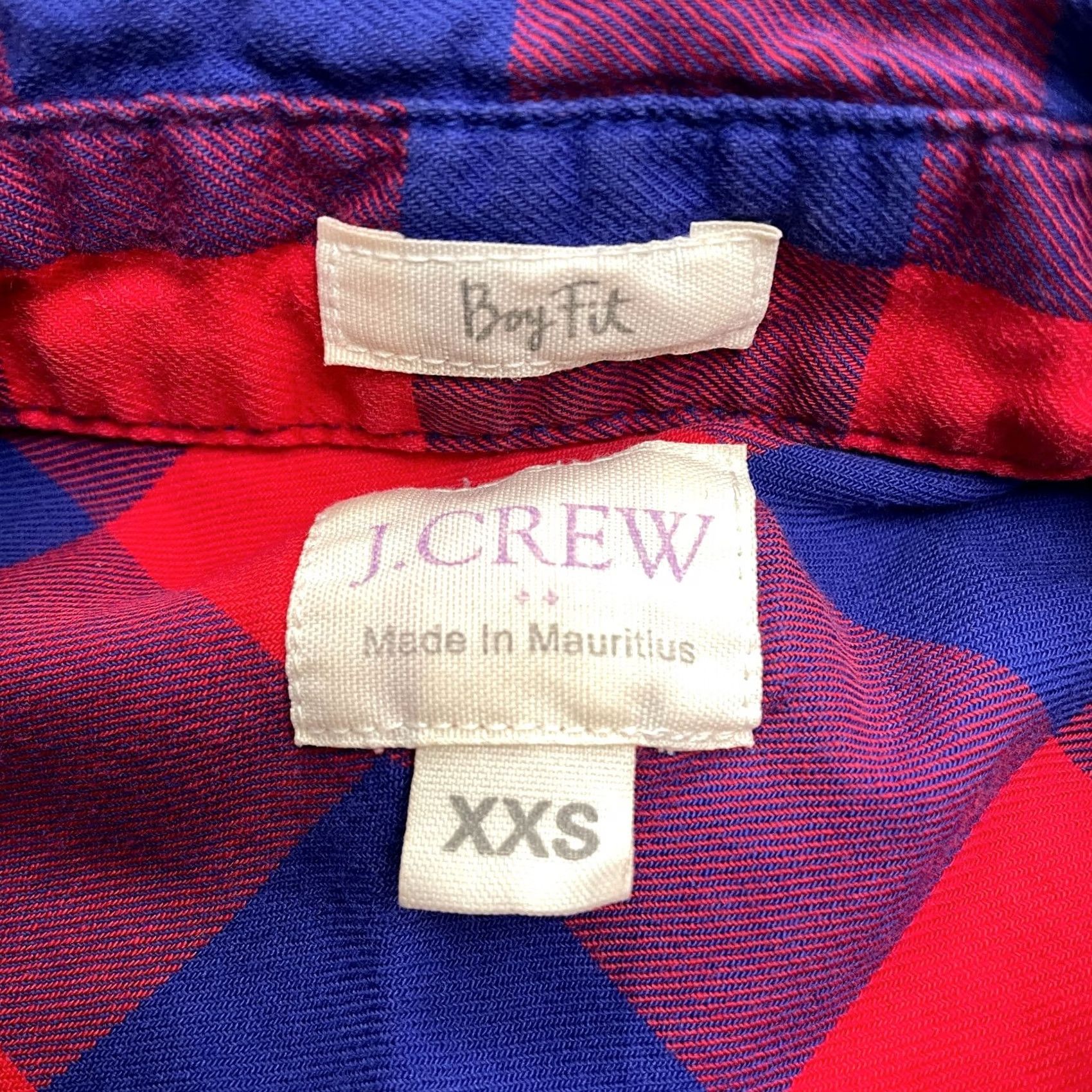 J.Crew J. Crew Button Down Shirt Womens XXS Blue Red Plaid Long Sleeve Cotton Boy Fit Size XXS / US 00 / IT 34 - 4 Thumbnail