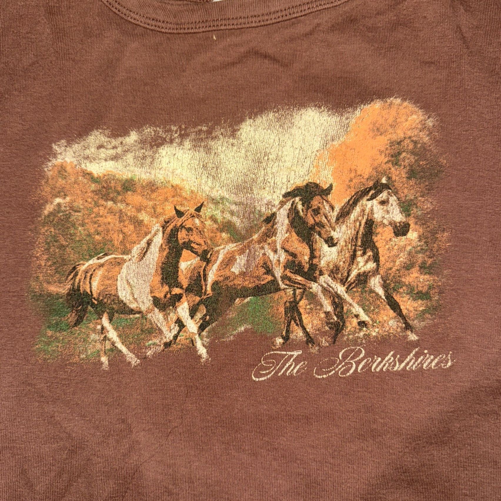 Vintage VINTAGE Girl Dangerous The Berkshires Graphic Horse T-Shirt Brown XL Women’s 18x17 Mens Womens Boys Girls Size XL / US 12-14 / IT 48-50 - 2 Thumbnail
