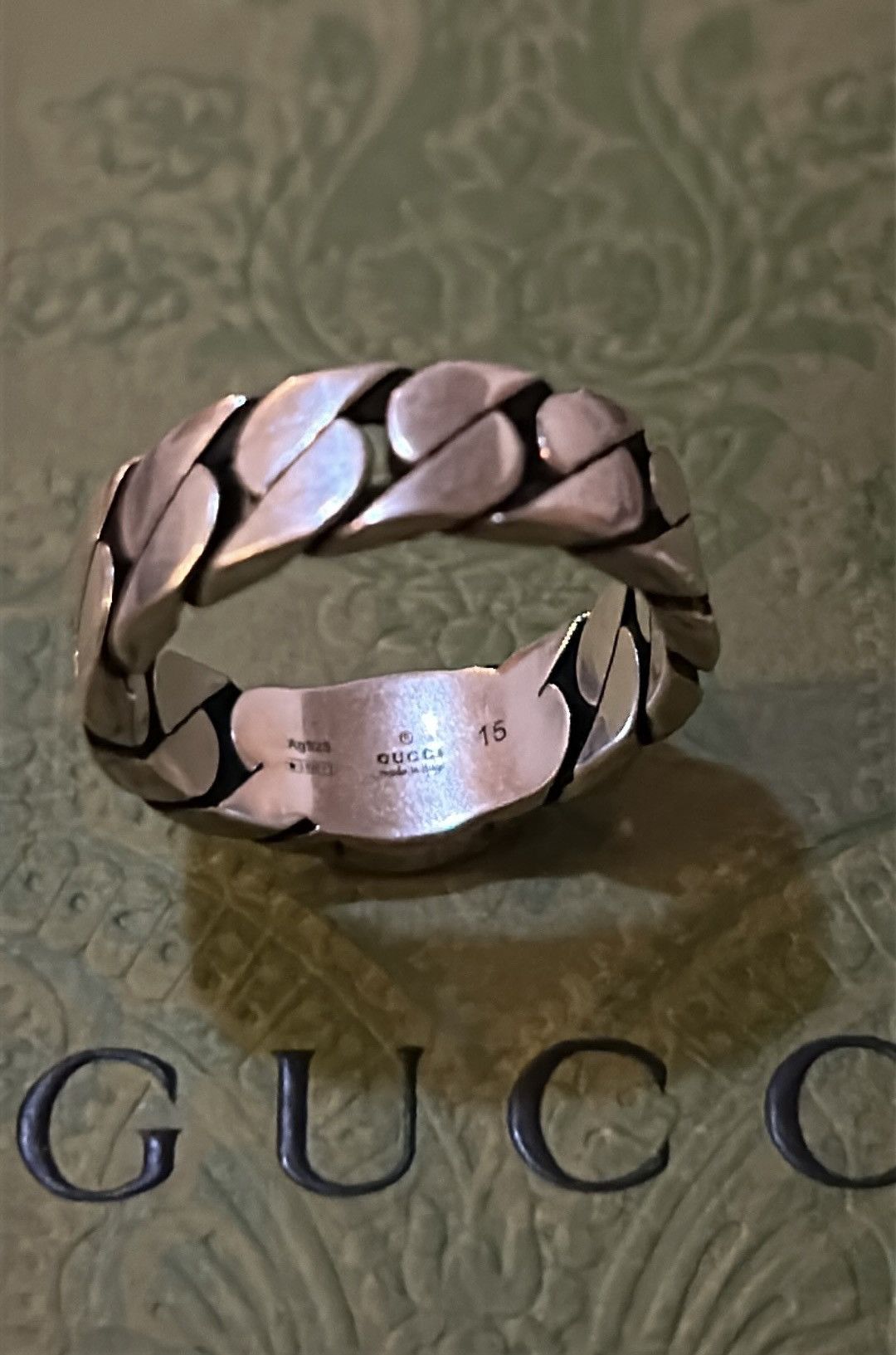 Gucci Gucci Sterling Silver Interlocking Curb Chain Ring Size ONE SIZE - 3 Thumbnail
