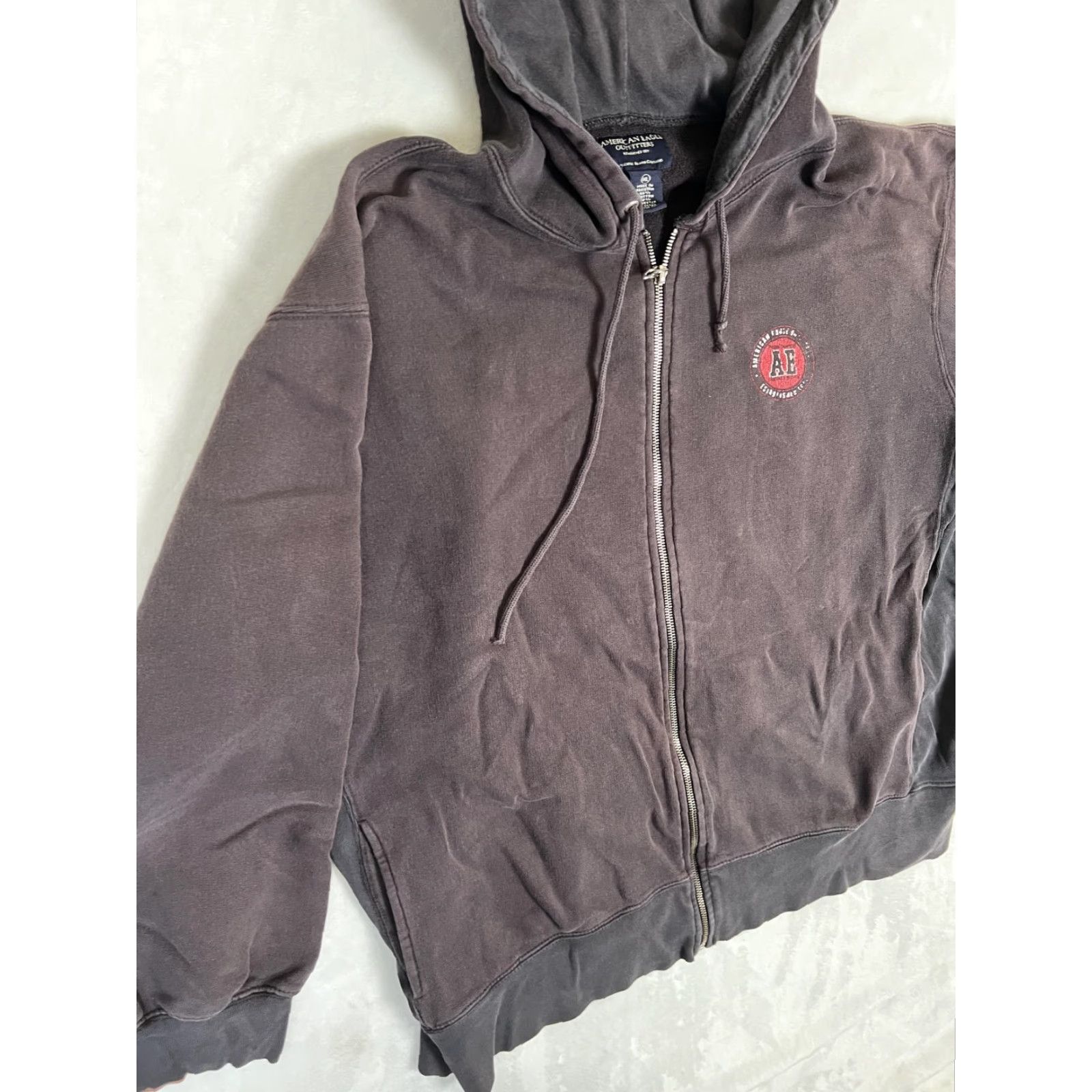 American Eagle Outfitters VINTAGE American Eagle Outfitters Hoodie Mens 2XL Brown Full Zip Hooded Pockets Zipper Logo Sweatshirt Size US XXL / EU 58 / 5 - 6 Thumbnail