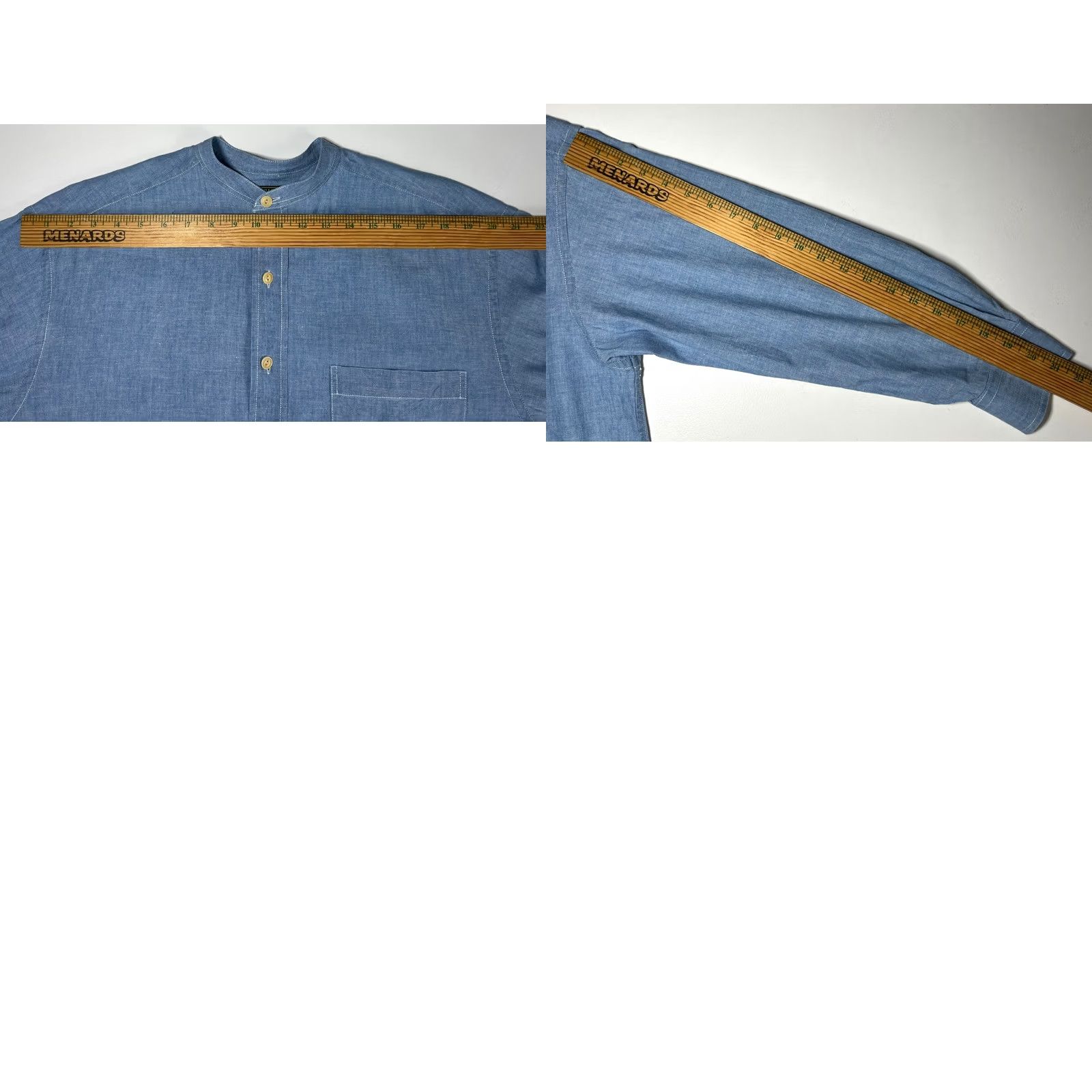 Ralph Lauren VINTAGE Ralph Lauren Country Shirt Mens 90s Long Sleeve Blue Cotton Chambray Large Size US L / EU 52-54 / 3 - 10 Thumbnail