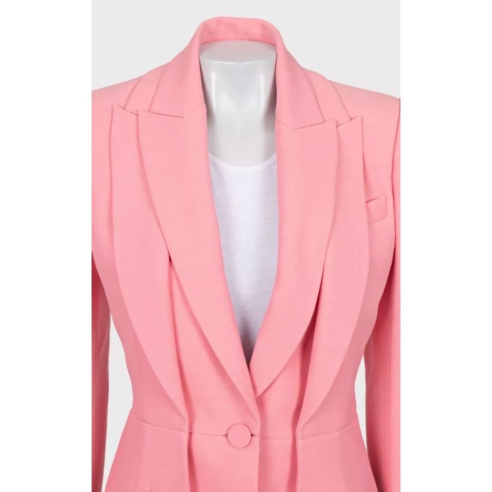 Alexander McQueen Alexander McQueen Double-Collar Pink Wool Blazer - IT42/M Size M / US 6-8 / IT 42-44 - 4 Thumbnail