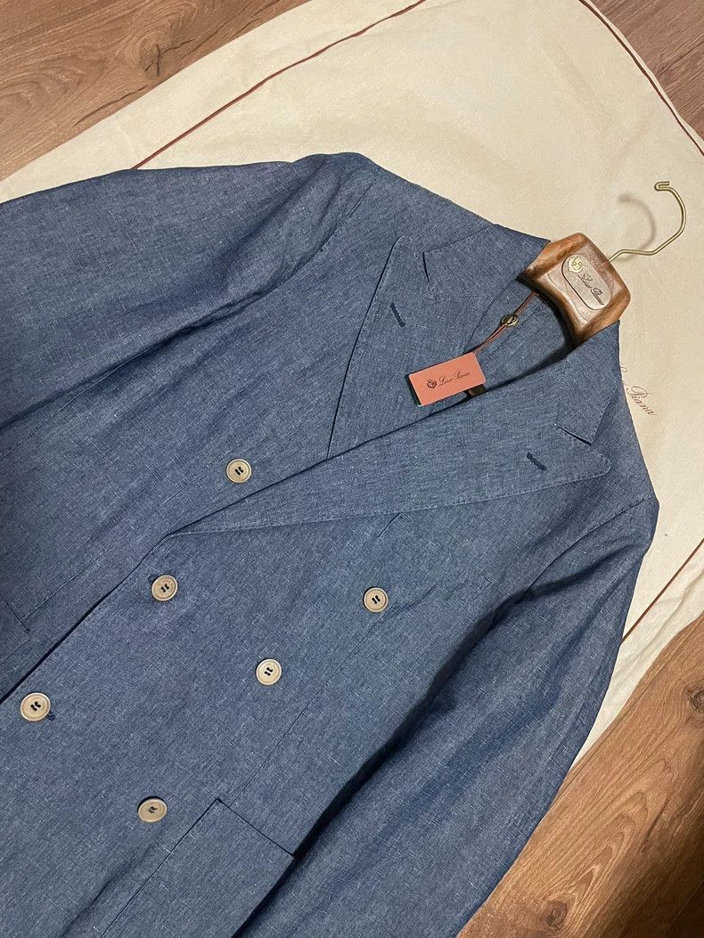Loro Piana Loro Piana Men's Double-Breasted Denim Jacket- Size US S / EU 44-46 / 1 - 2 Thumbnail