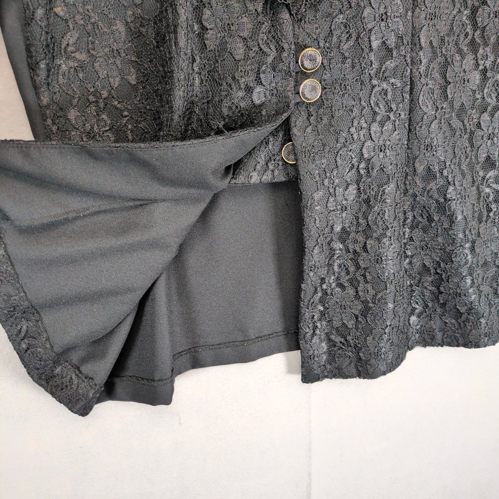 Vintage Vintage Beautiful U Women's M Black Floral Lace Blouse Top Size M / US 6-8 / IT 42-44 - 5 Thumbnail